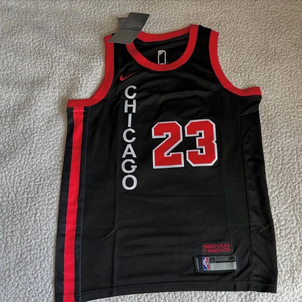 Youth Sized Nike Chicago Jersey Black and Red